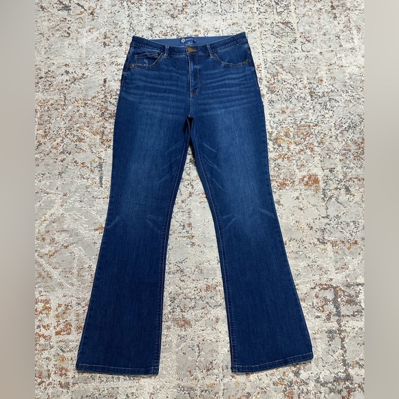 DEMOCRACY high rise bootcut jeans with rhinestone pockets size 12 - Picture 1 of 11